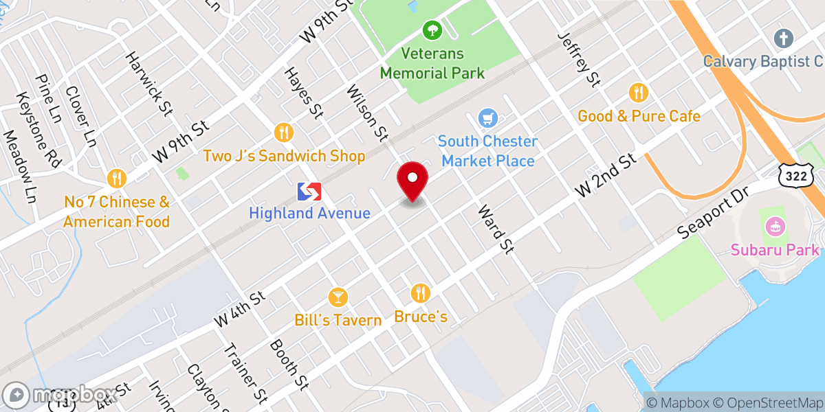 Map showing location of Victory Over the World Baptist