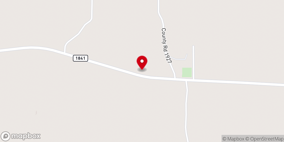 Map showing location of Center Hill Baptist Church