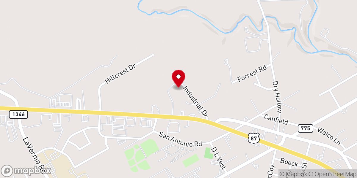 Map showing location of La Vernia Church of Christ