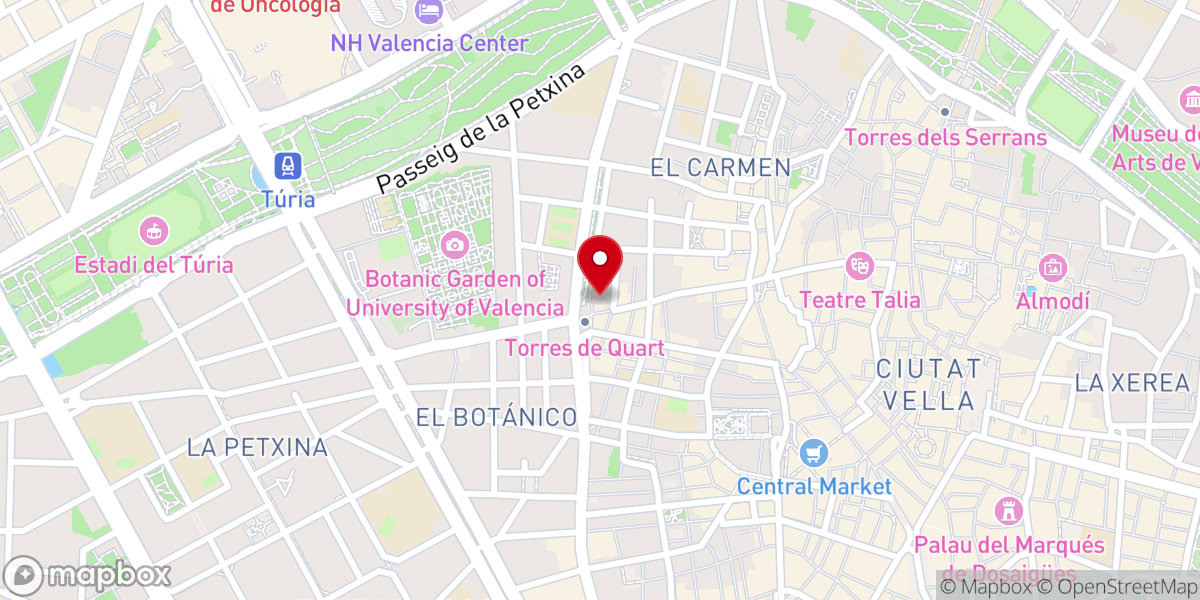 Map showing location of Iglesia y convento de Santa Úrsula