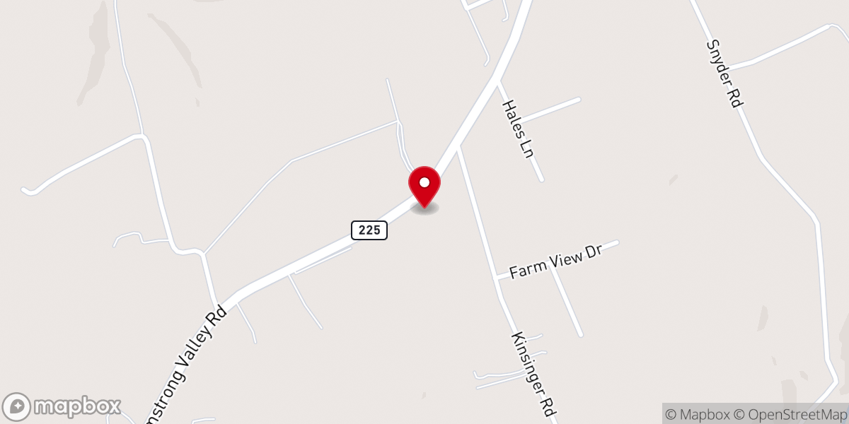 Map showing location of St. Peter (Fetterhoff's) Lutheran Church