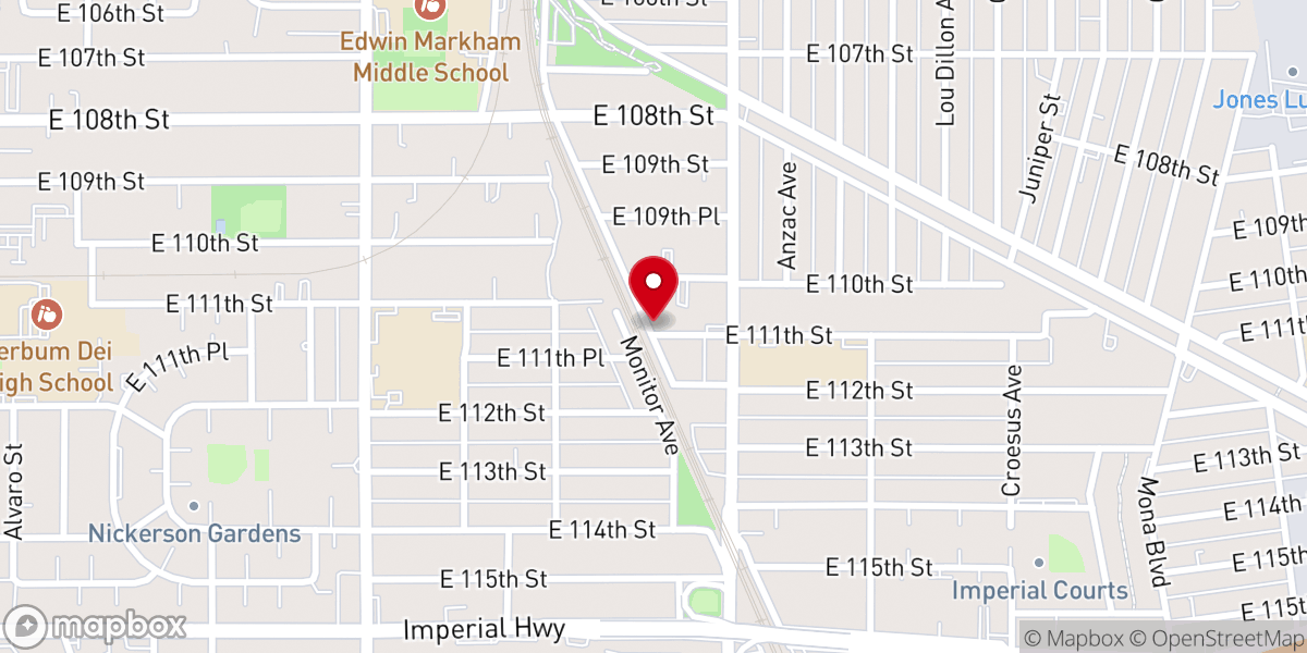 Map showing location of The First Saint John Bible Church