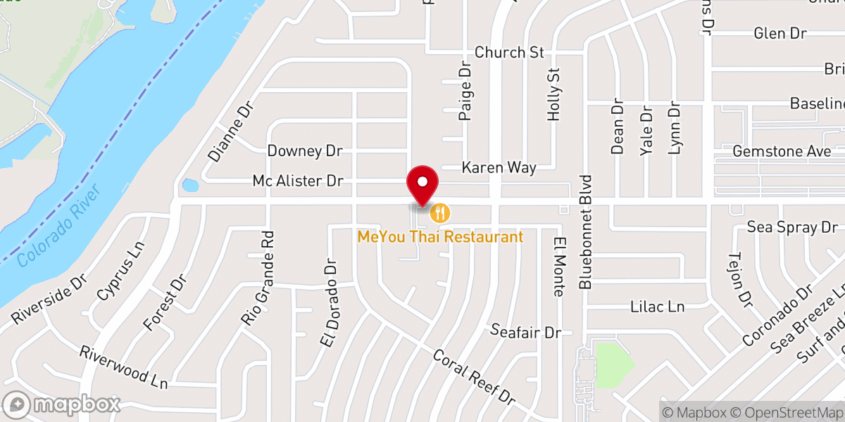 Map showing location of Bullhead Christian Center DBA Praise Chapel
