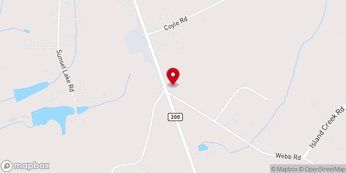 Map showing location of Clarks Grove Baptist Church