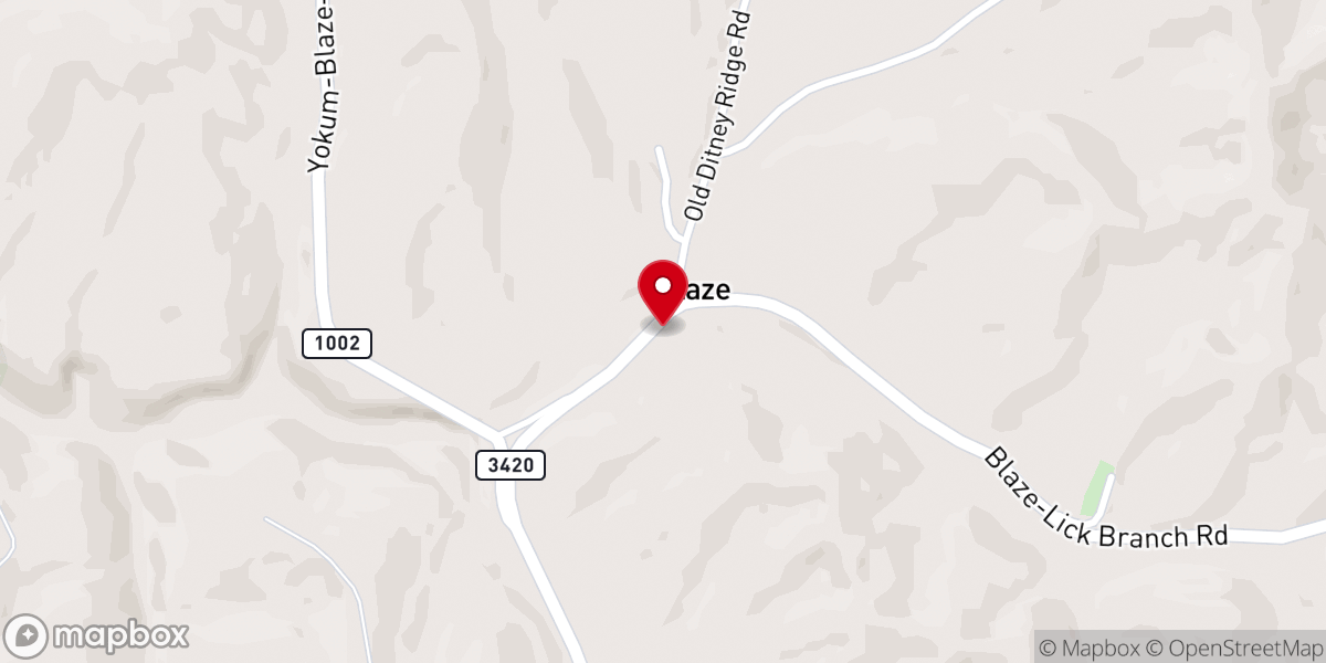 Map showing location of Blaze Community Church