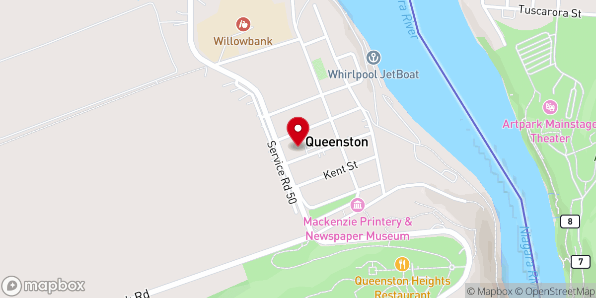 Map showing location of Queenston Chapel