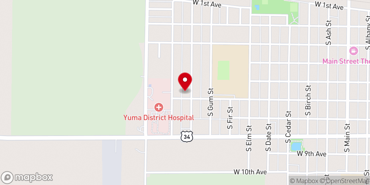 Map showing location of Yuma Seventh-day Adventist Church