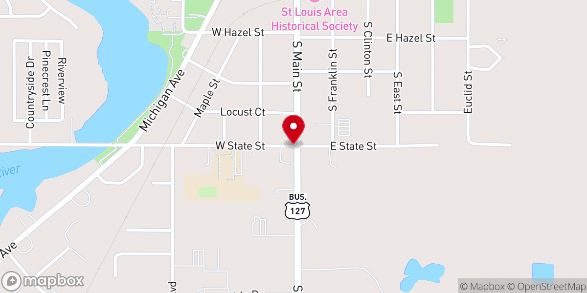 Map showing location of St. Louis Church on the Hill