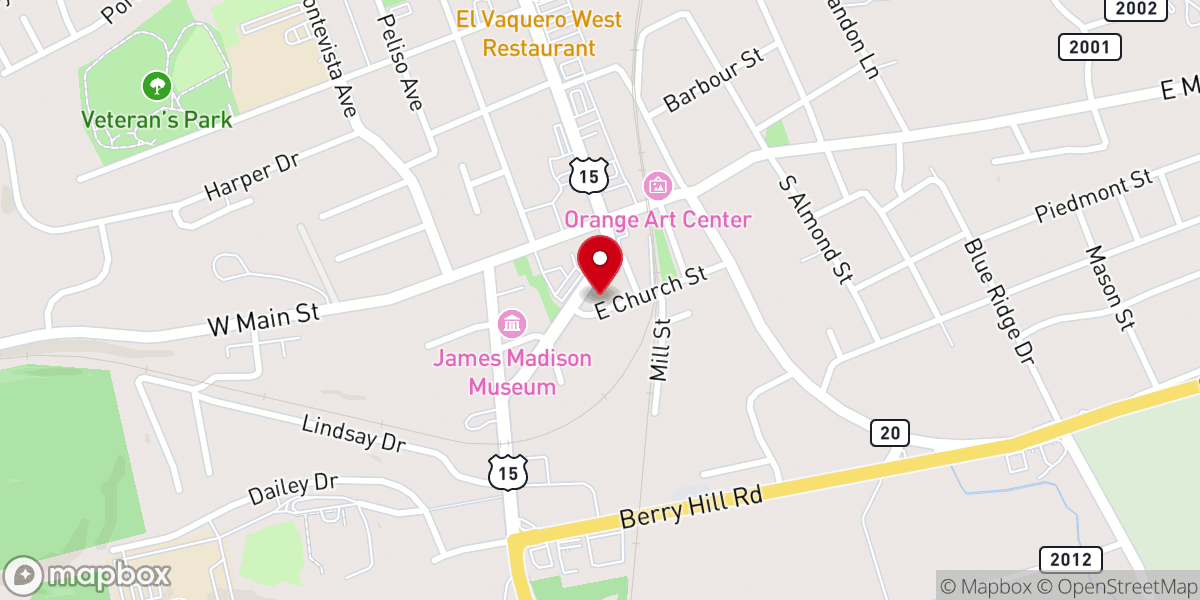 Map showing location of Nazareth Baptist Church-Orange