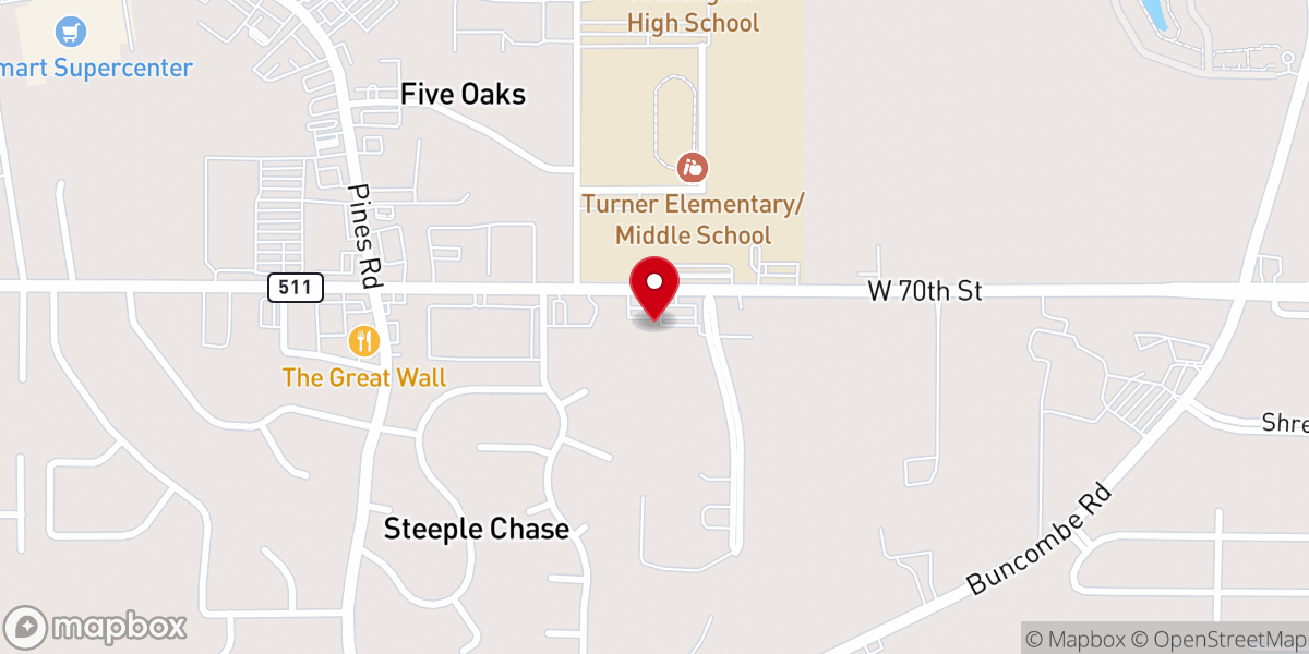 Map showing location of Oakmont Church Of God