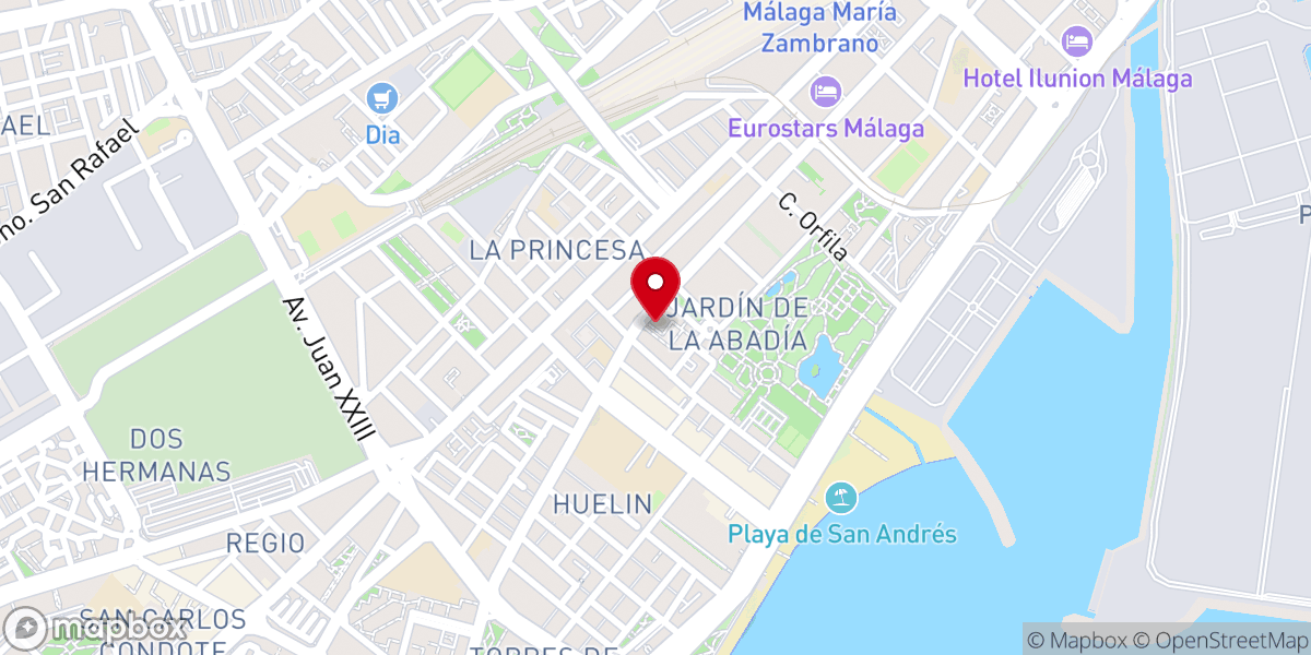Map showing location of IGLESIA CRISTIANA EVANGÉLICA MOVIMIENTO MISIONERO MUNDIAL MÁLAGA