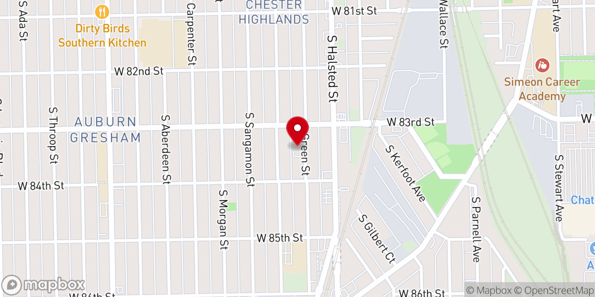 Map showing location of Park Manor Baptist Church
