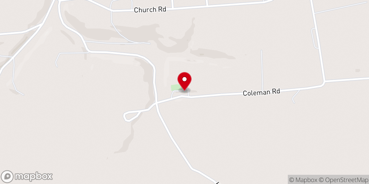 Map showing location of Colemans Church