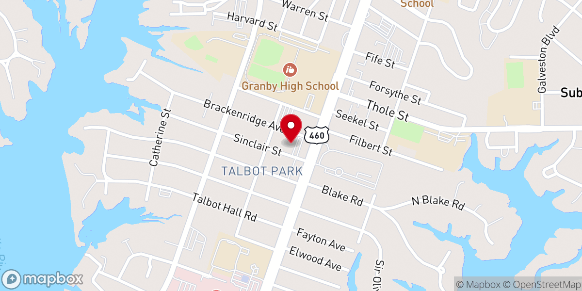 Map showing location of Talbot Park Baptist Church