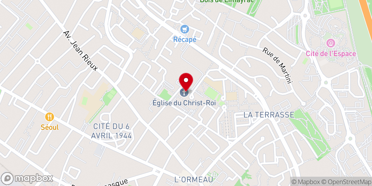 Map showing location of Église du Christ-Roi de Toulouse