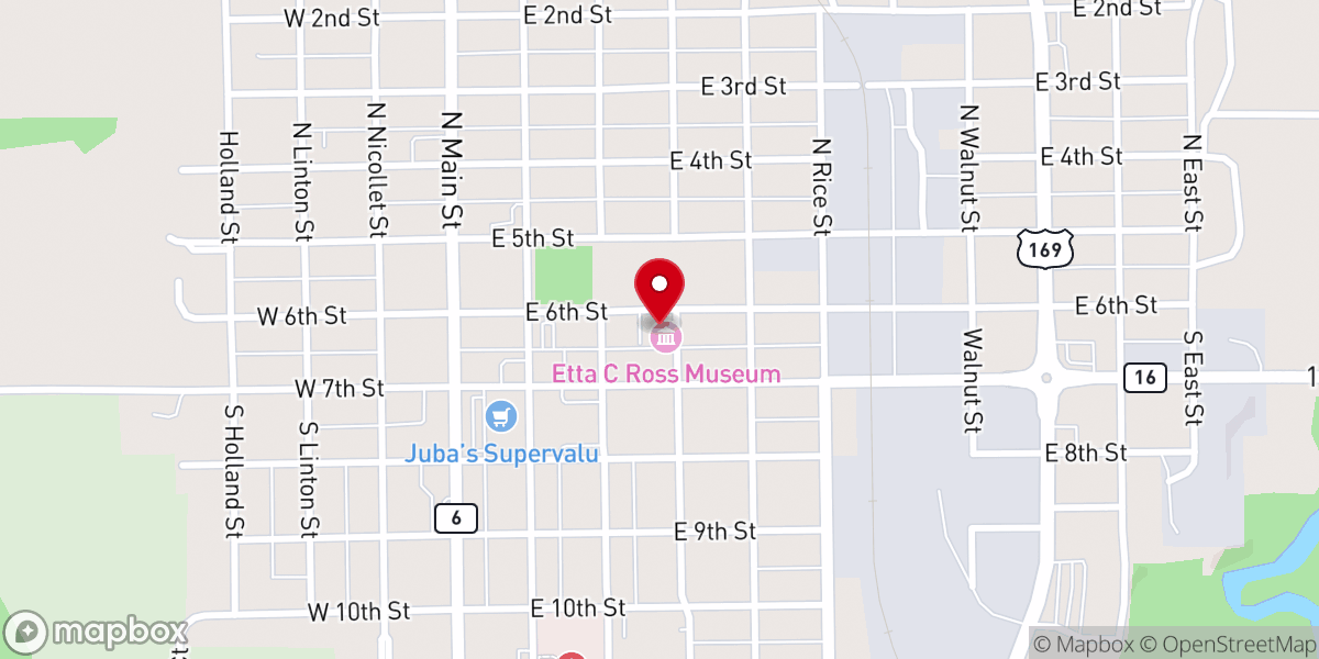 Map showing location of Faribault Historical Society