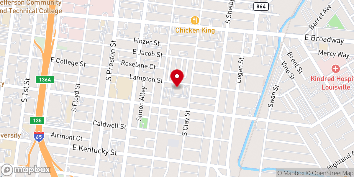 Map showing location of Bates Memorial Baptist Church