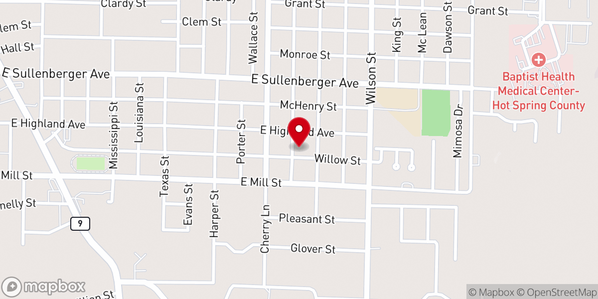 Map showing location of Emmanuel Missionary Baptist