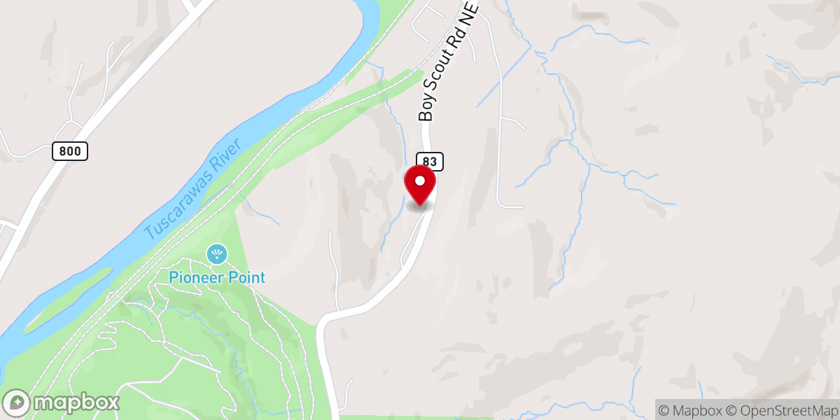 Map showing location of Rivercrest Farm