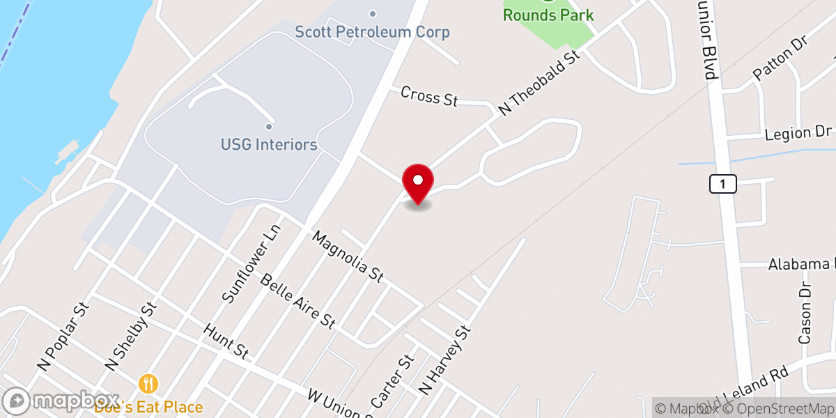 Map showing location of Seven Star Baptist Church