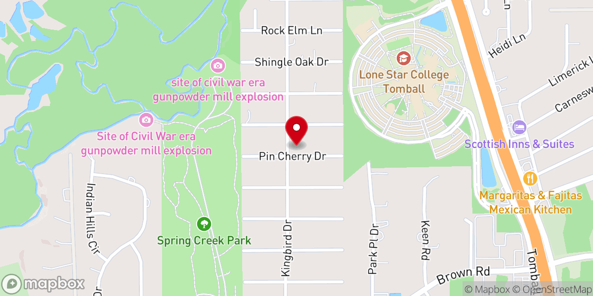 Map showing location of Houston Revival Temple