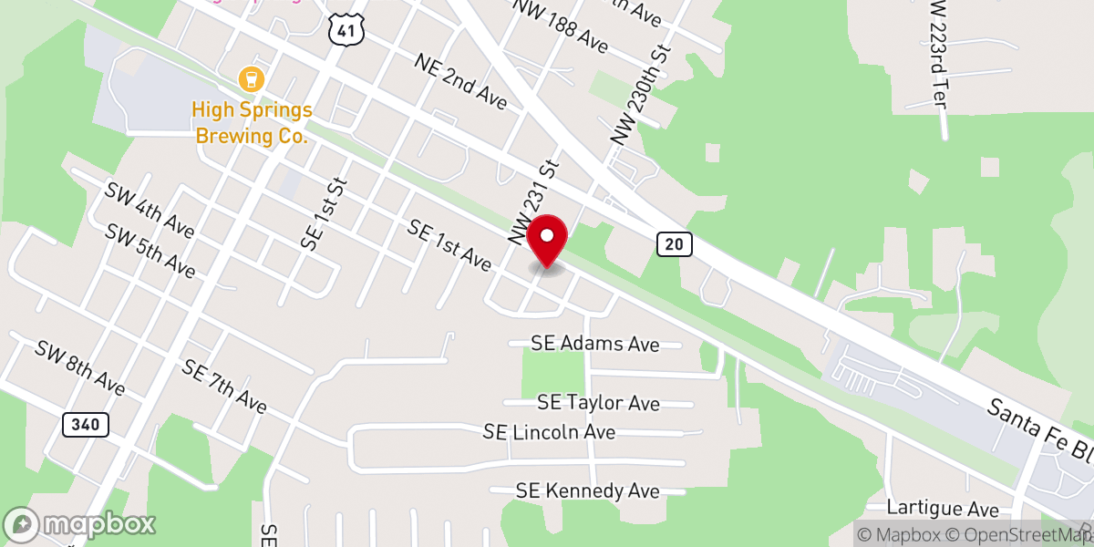 Map showing location of Mt Olive Baptist Church