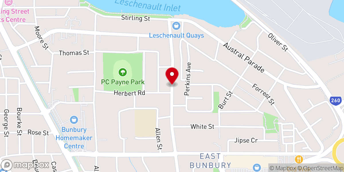 Map showing location of Calvary Assembly Church