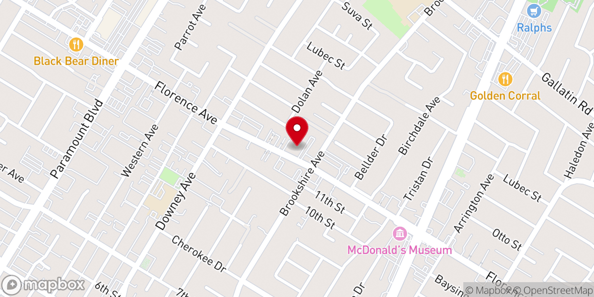 Map showing location of Downey Memorial Christian Church
