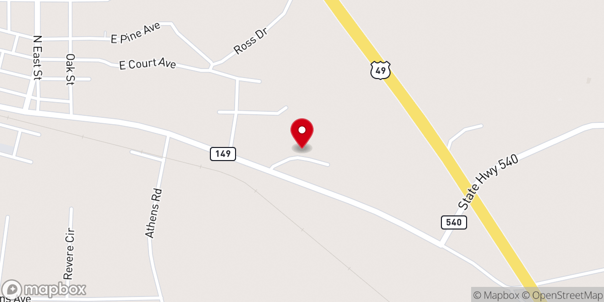 Map showing location of G. Grove Missionary Baptist Church