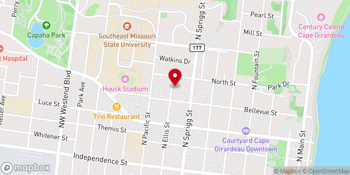 Map showing location of Centenary Family Life Center