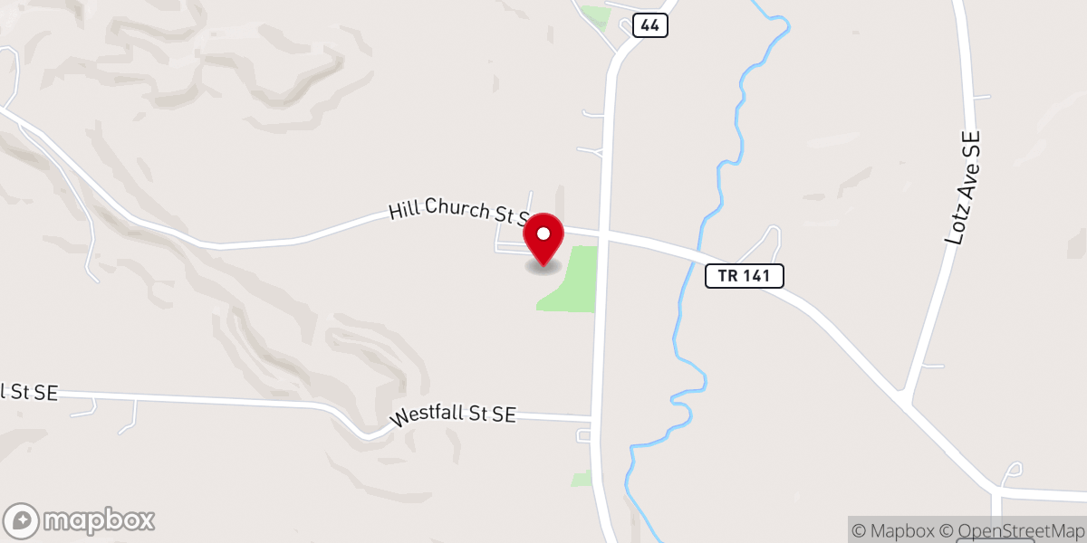 Map showing location of Indian Run Christian Church