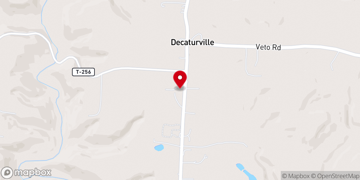Map showing location of Decatur Church
