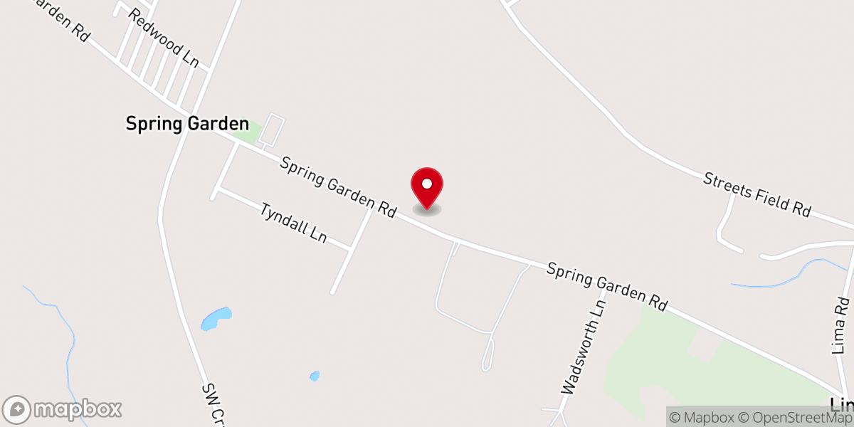 Map showing location of Spring Garden Church