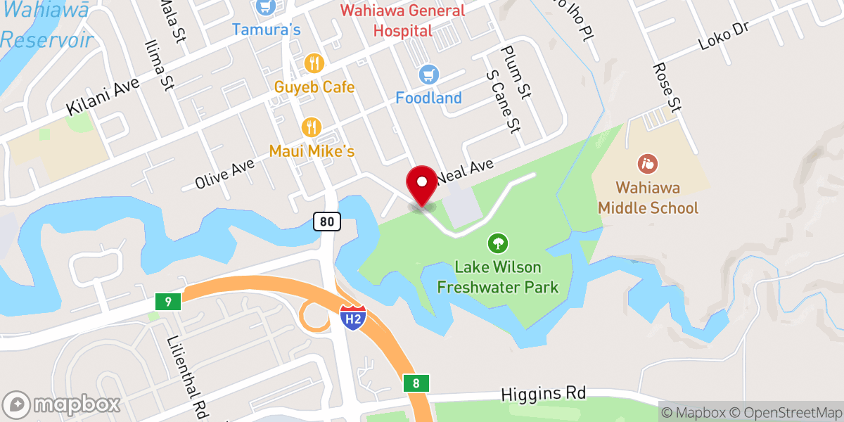 Map showing location of Wahiawā Freshwater State Recreation Area