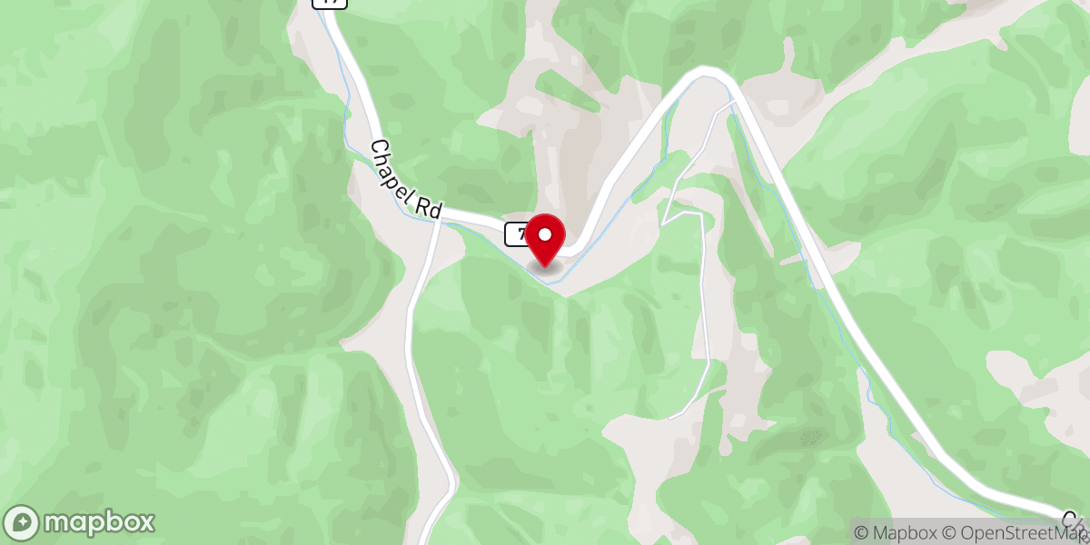 Map showing location of Bender Run Church