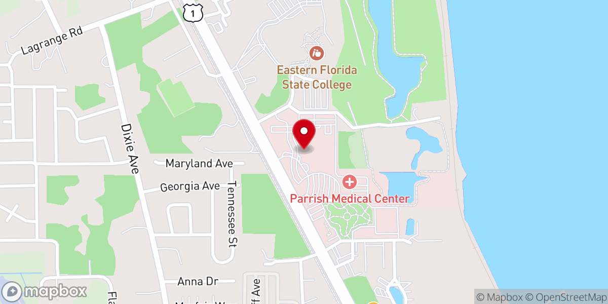 Map showing location of Parrish Medical Center - Emergency Department