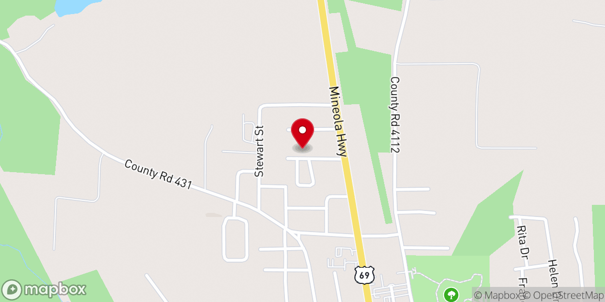 Map showing location of Walnut Springs Baptist Church