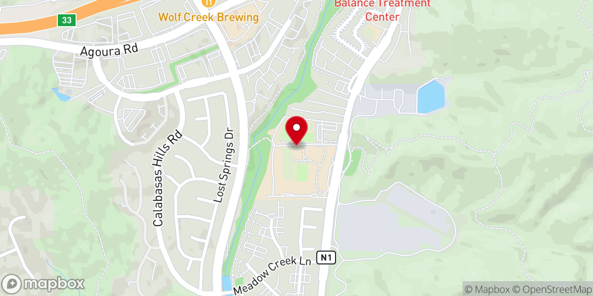 Map showing location of Calvary Chapel Malibu