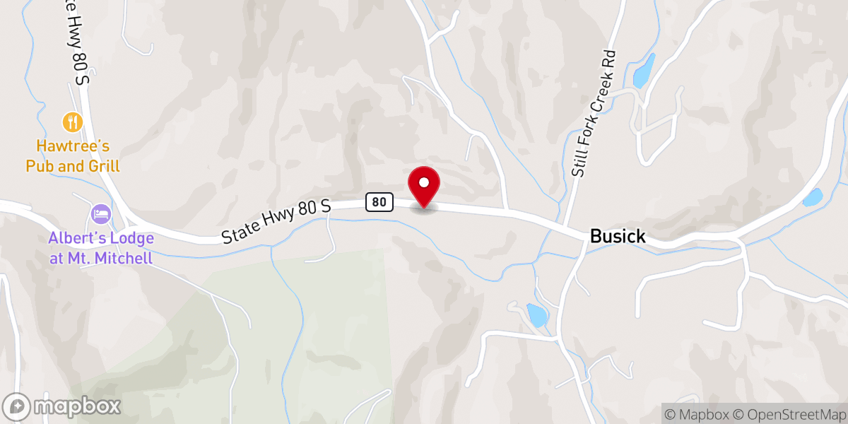Map showing location of Mount Mitchell Church