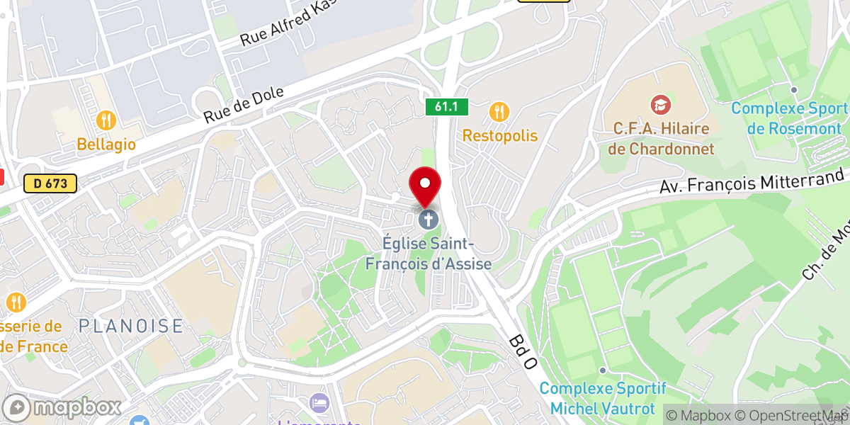 Map showing location of Église Saint-François d'Assise