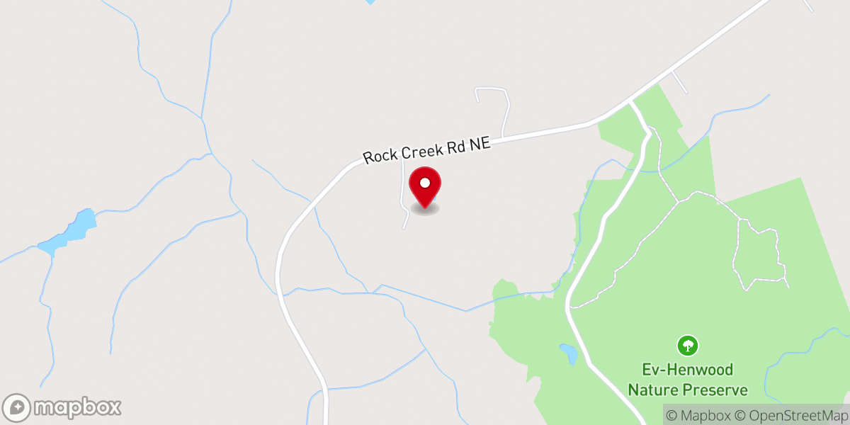 Map showing location of The Barn at Rock Creek