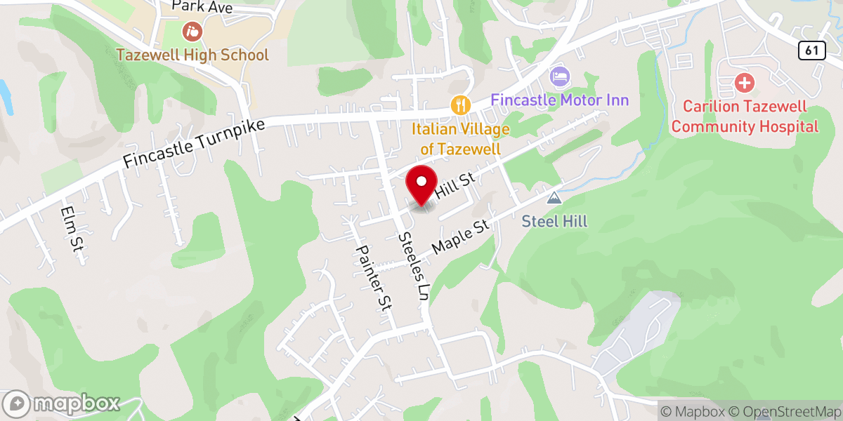 Map showing location of Trinity Presbyterian Church