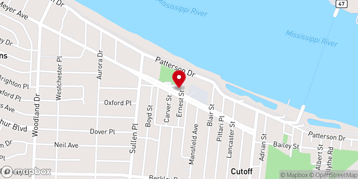 Map showing location of Asbury United Methodist Church
