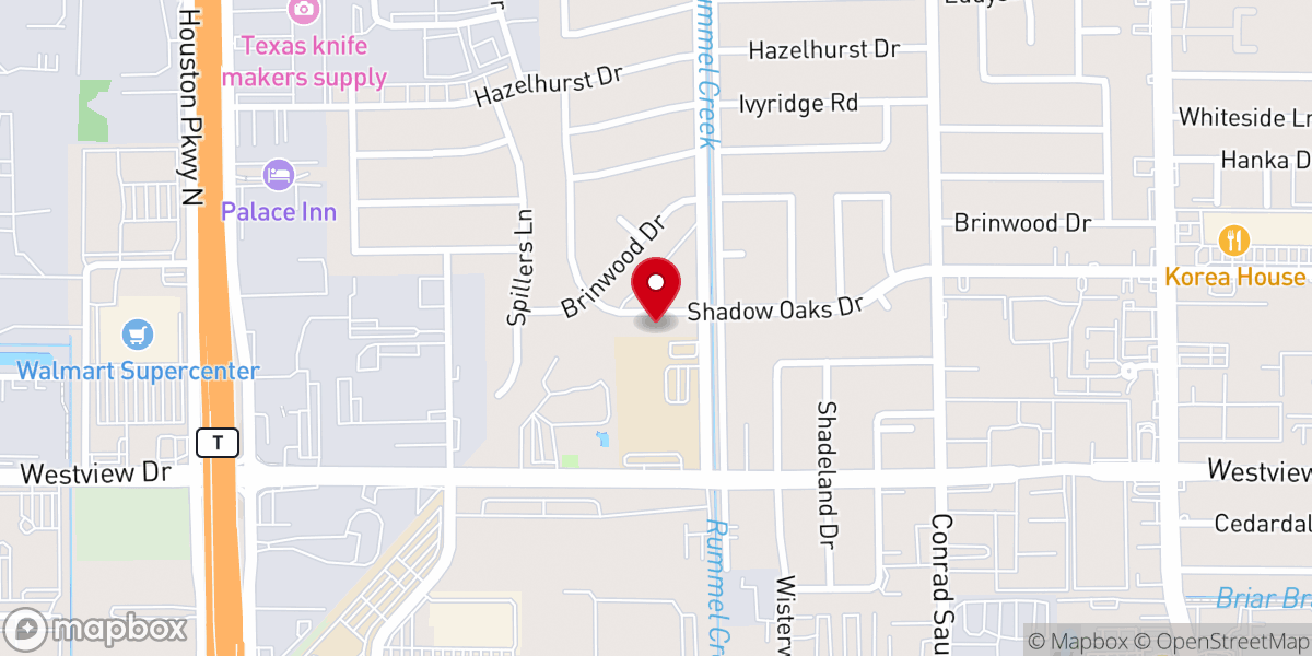 Map showing location of Iglesia Pentecostal Unida Latinoamericana- Houston 2