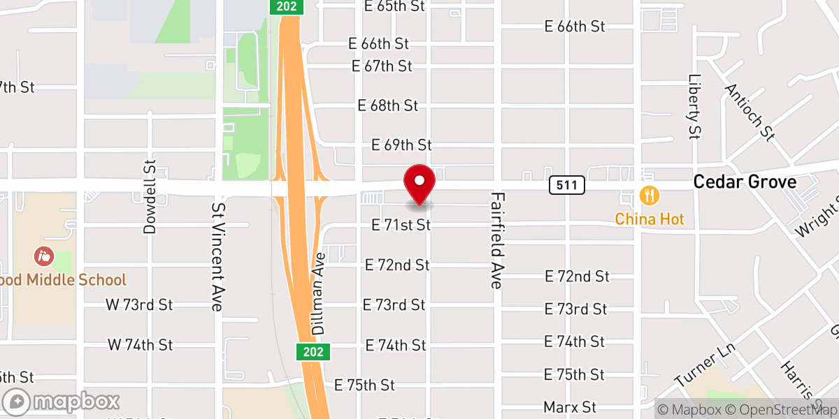Map showing location of Mary Magdalene Baptist Church