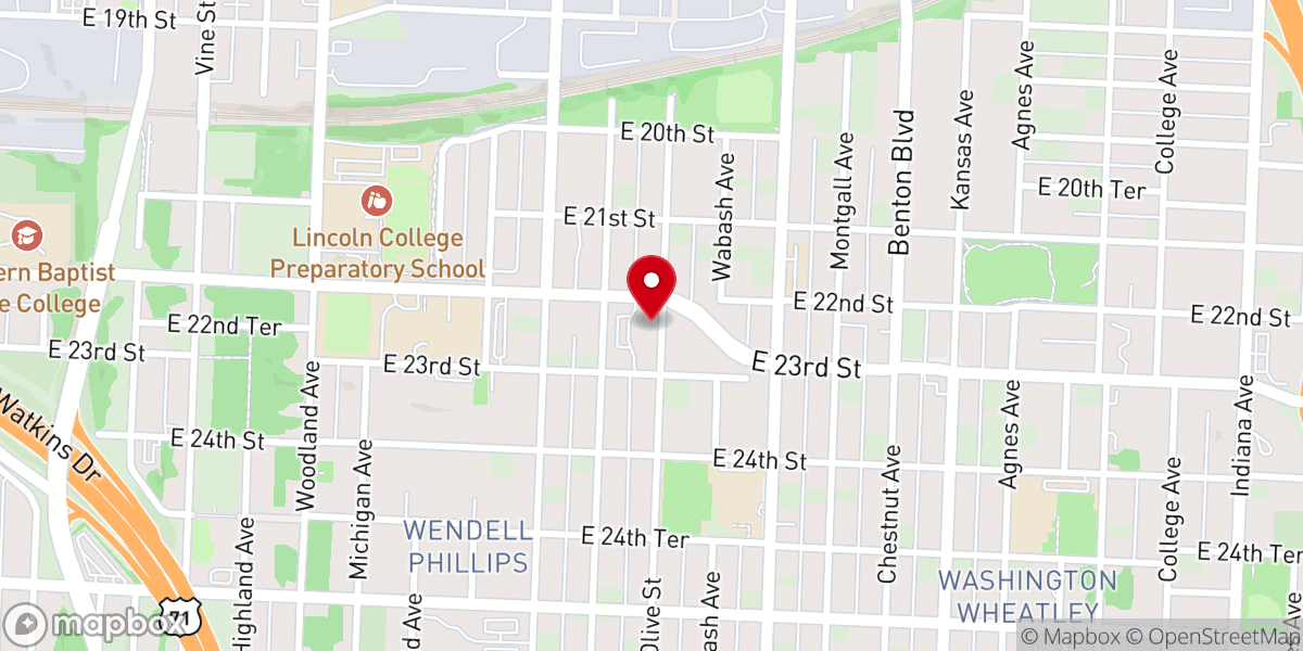 Map showing location of Mt. Pleasant Missionary Baptist Church