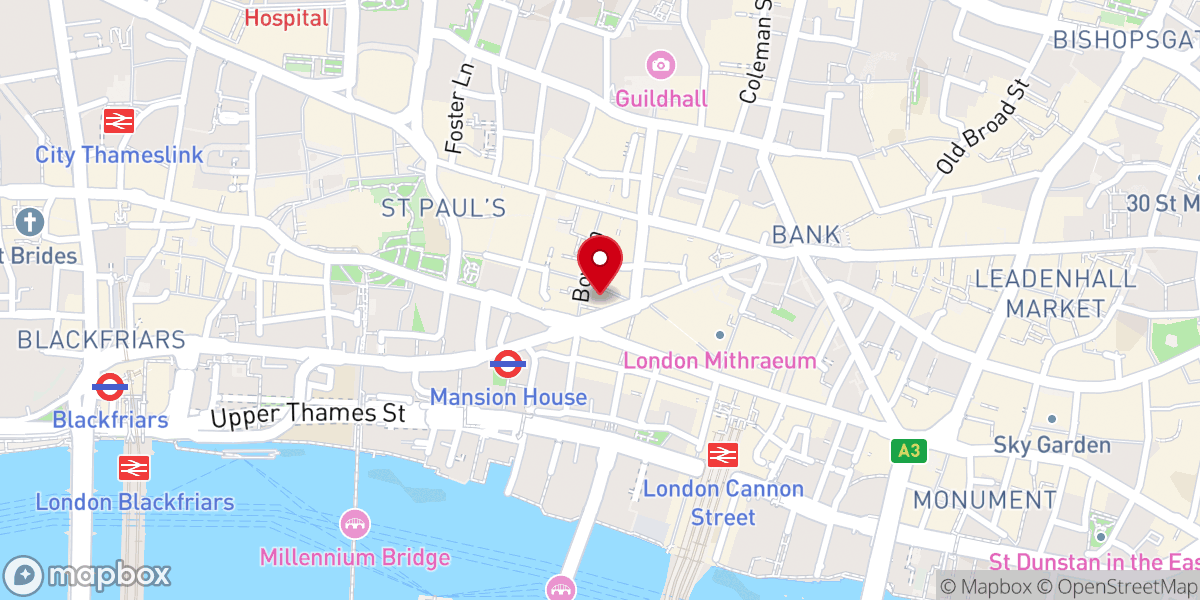Map showing location of St Mary Aldermary