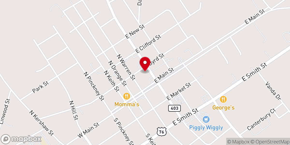 Map showing location of Timmonsville Southern Methodist Church