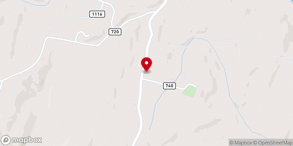Map showing location of Mt Nebo Baptist Church