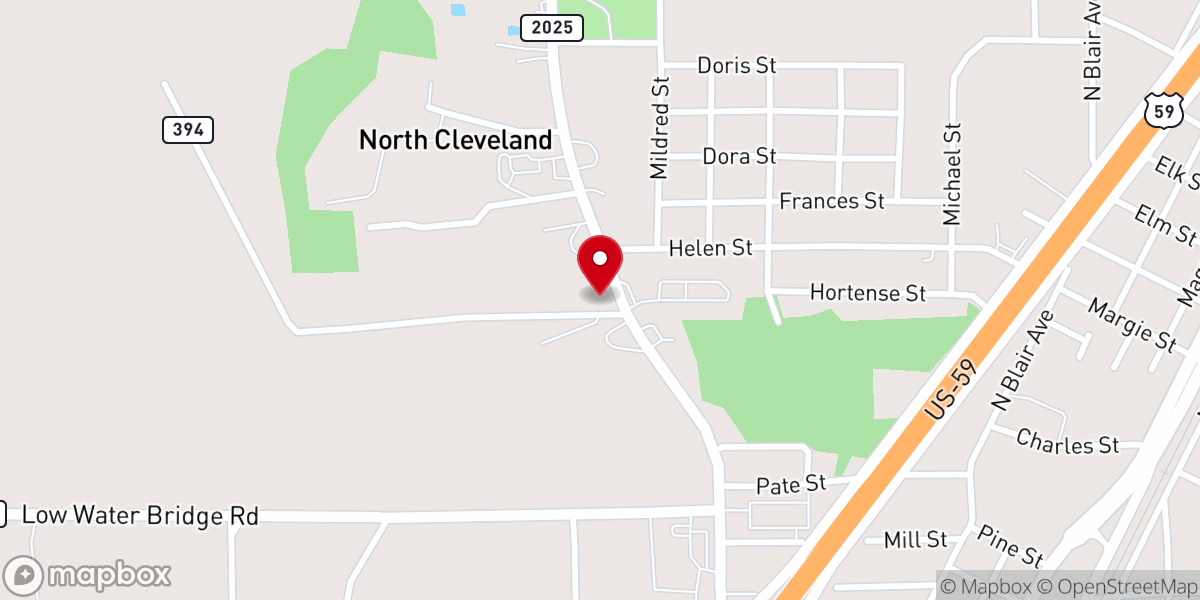 Map showing location of Cleveland Missionary Baptist